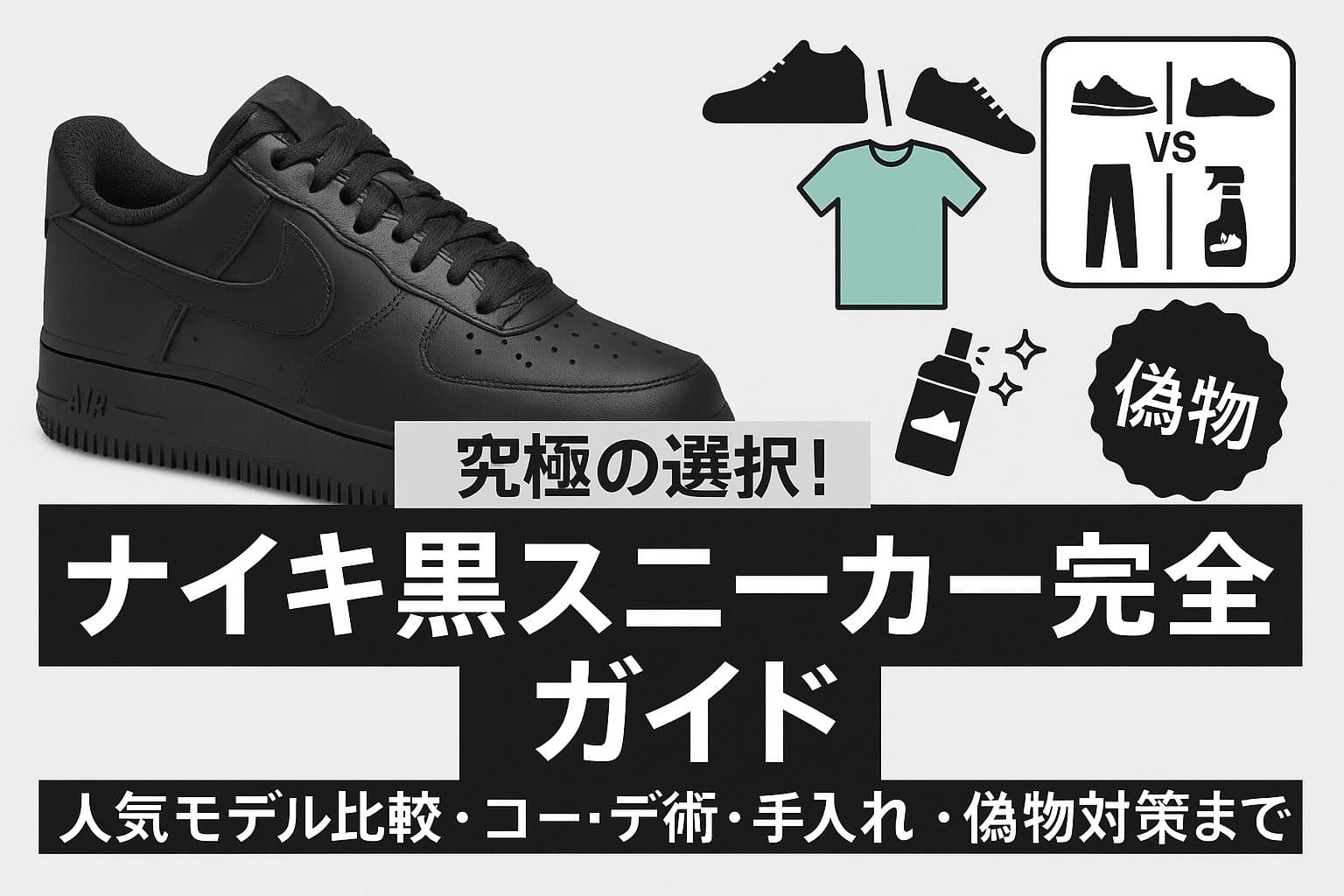 究極の選択！ナイキ黒スニーカー完全ガイド：失敗しない選び方から最新コーデ、お手入れまで